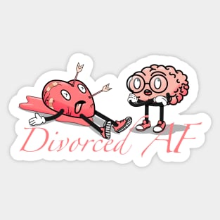 Divorced AF Quote With Funny Break Up Graphic Sticker